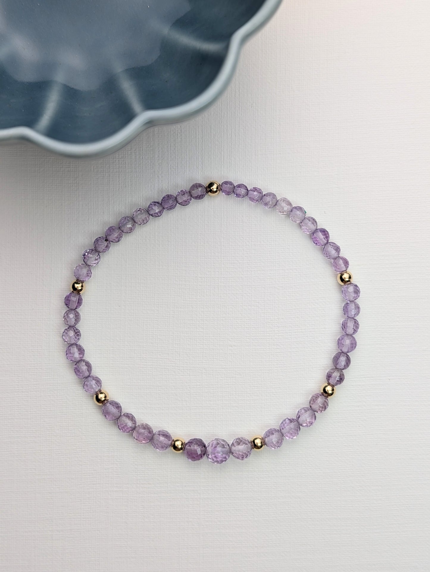 Amethyst & Gold Beaded Bracelet