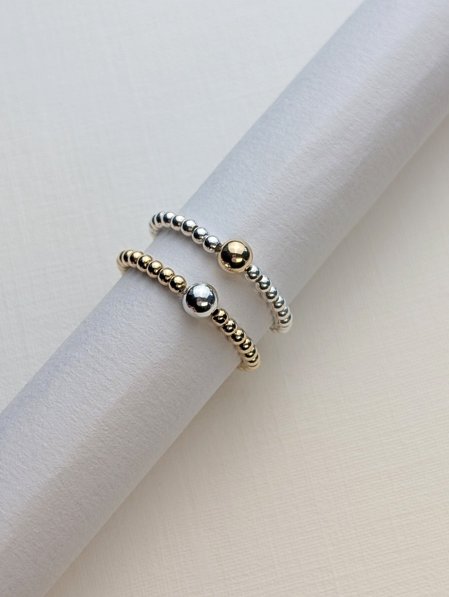 Gold Ball Stacking Ring
