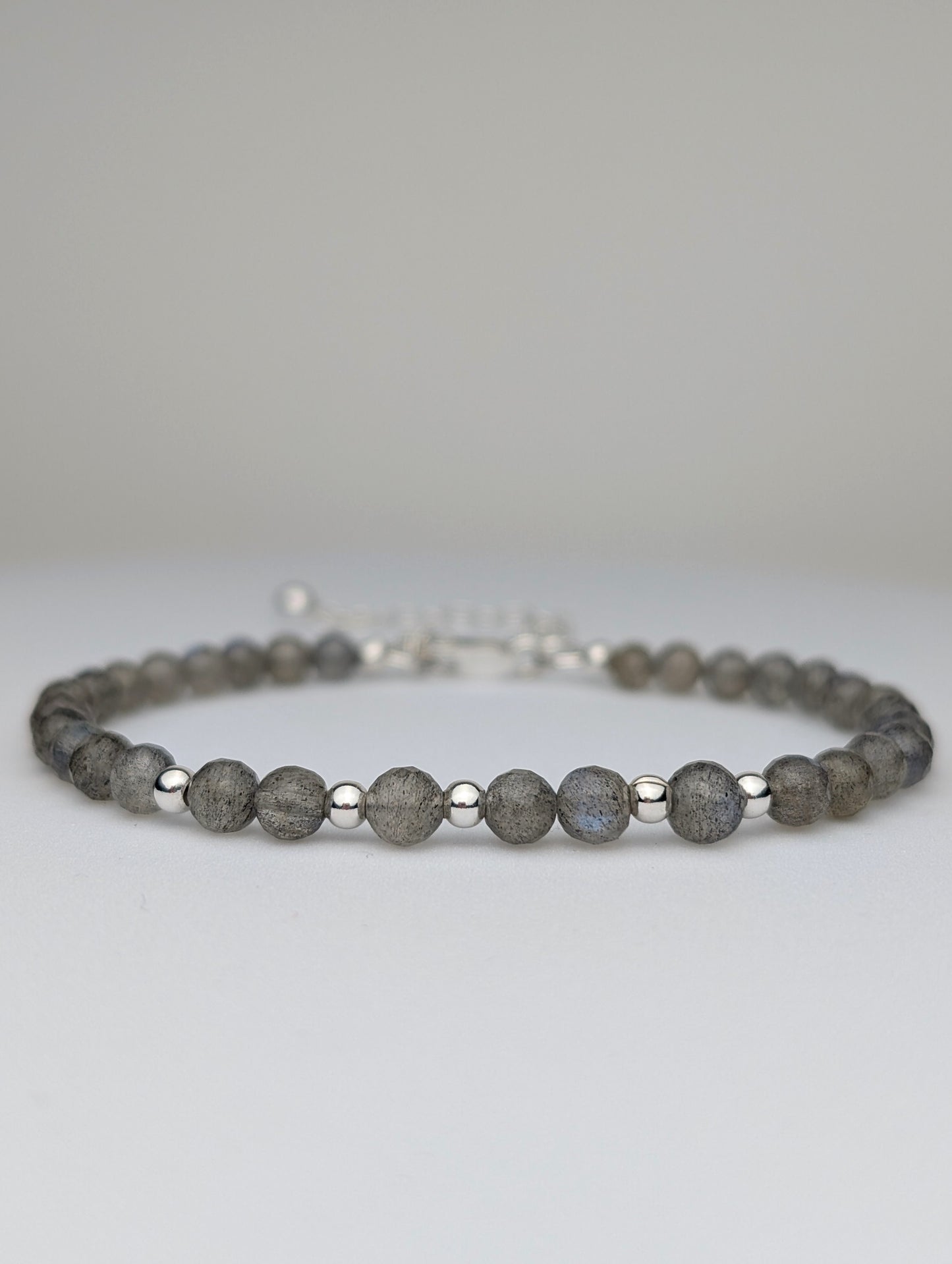 Labradorite & Sterling Silver Beaded Bracelet