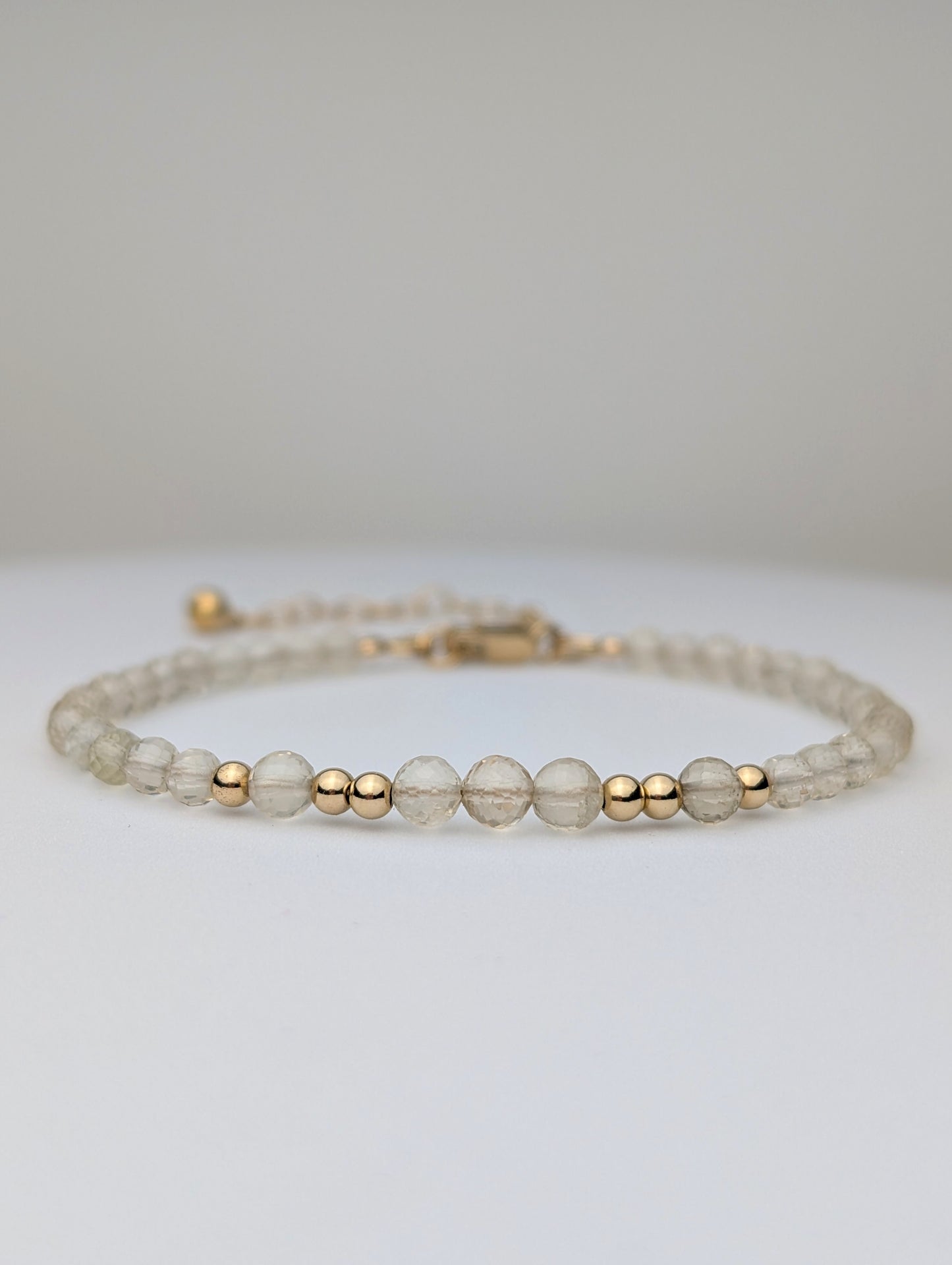 Honey Quartz & Gold Beaded Bracelet