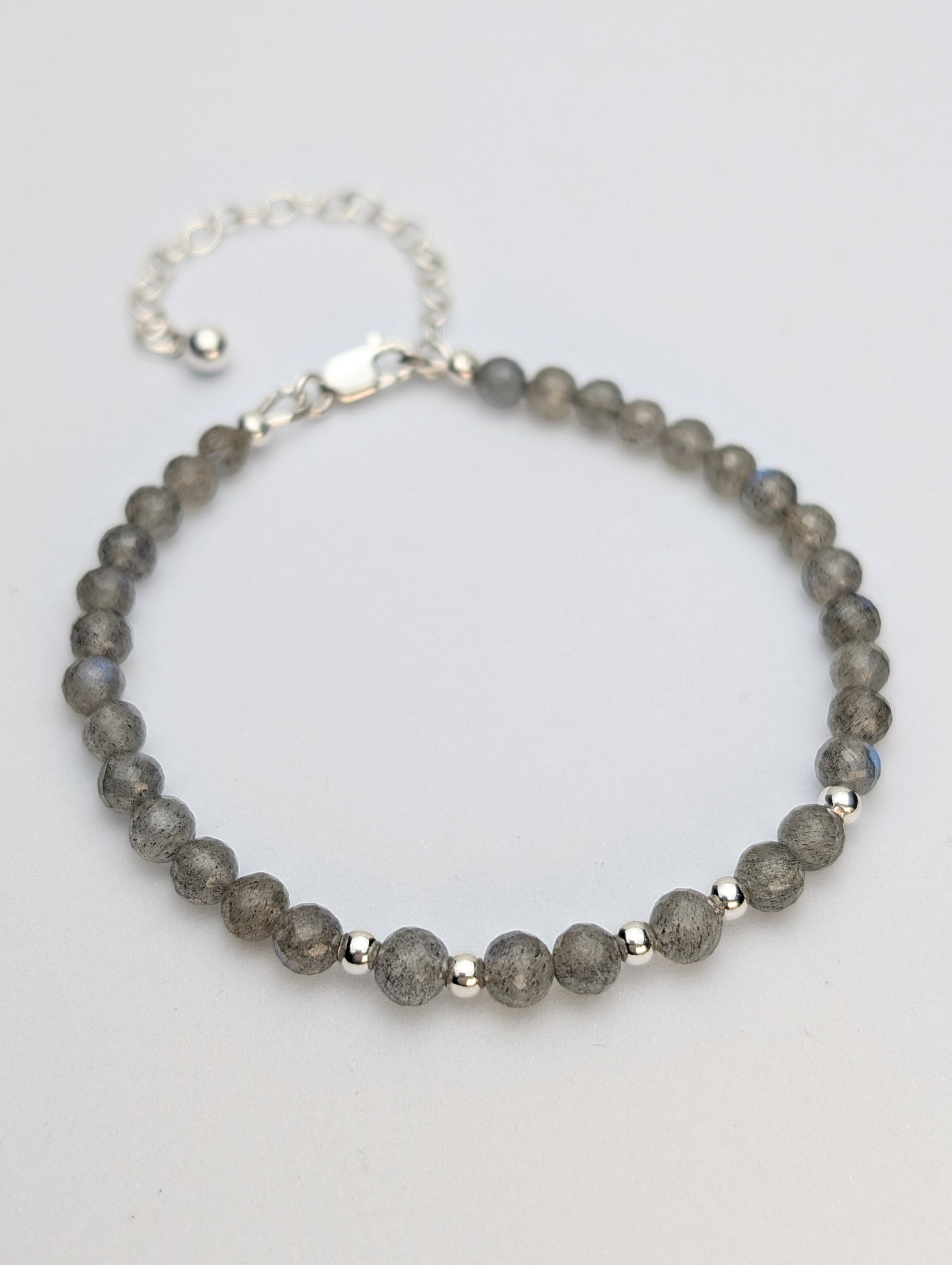Labradorite & Sterling Silver Beaded Bracelet
