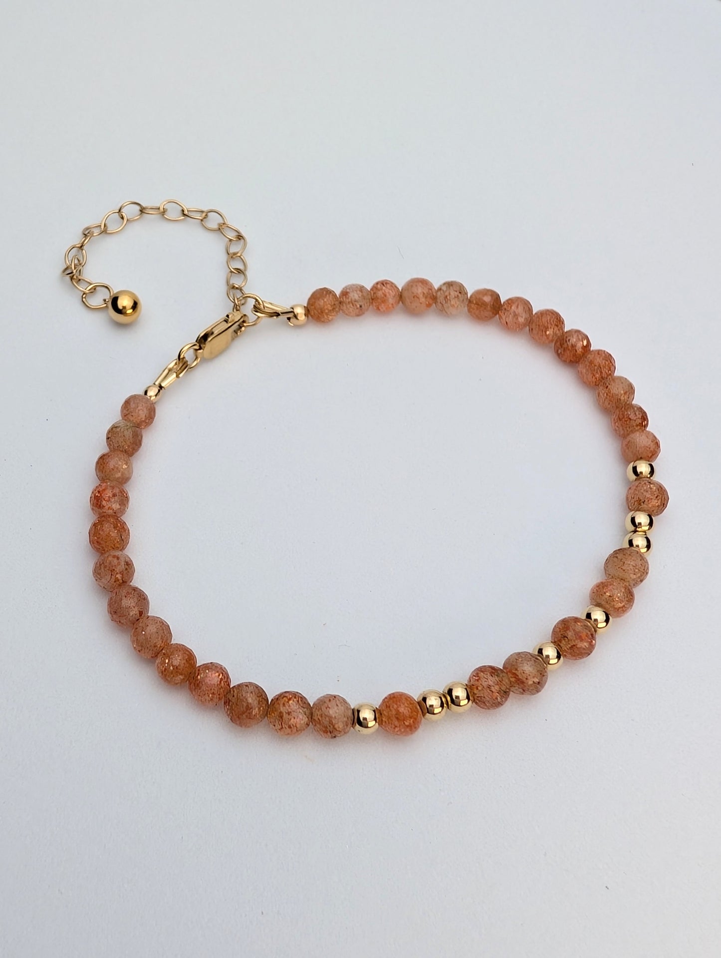 Sunstone & Gold Beaded Bracelet