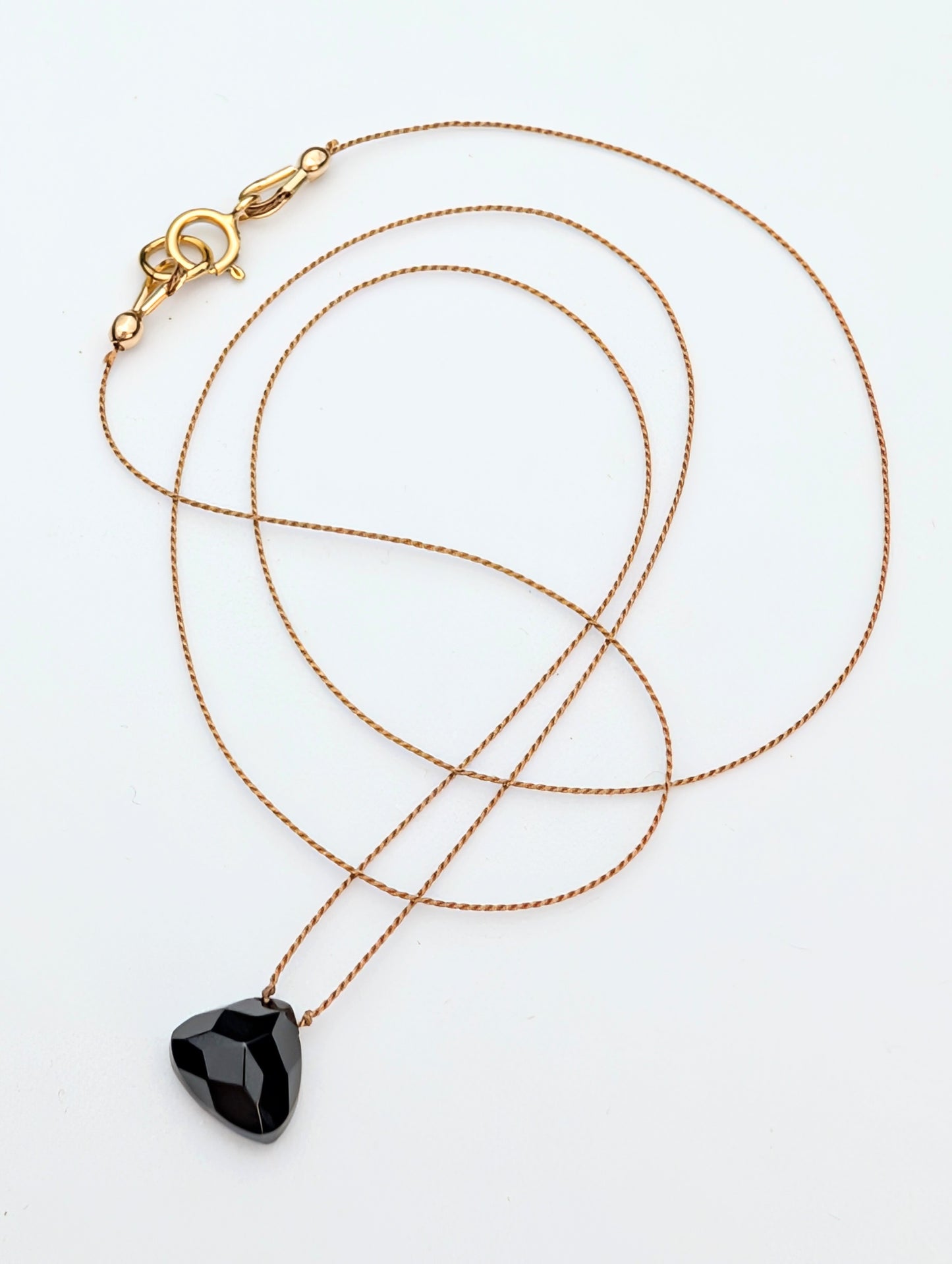 Black Spinel Silk Cord Necklace