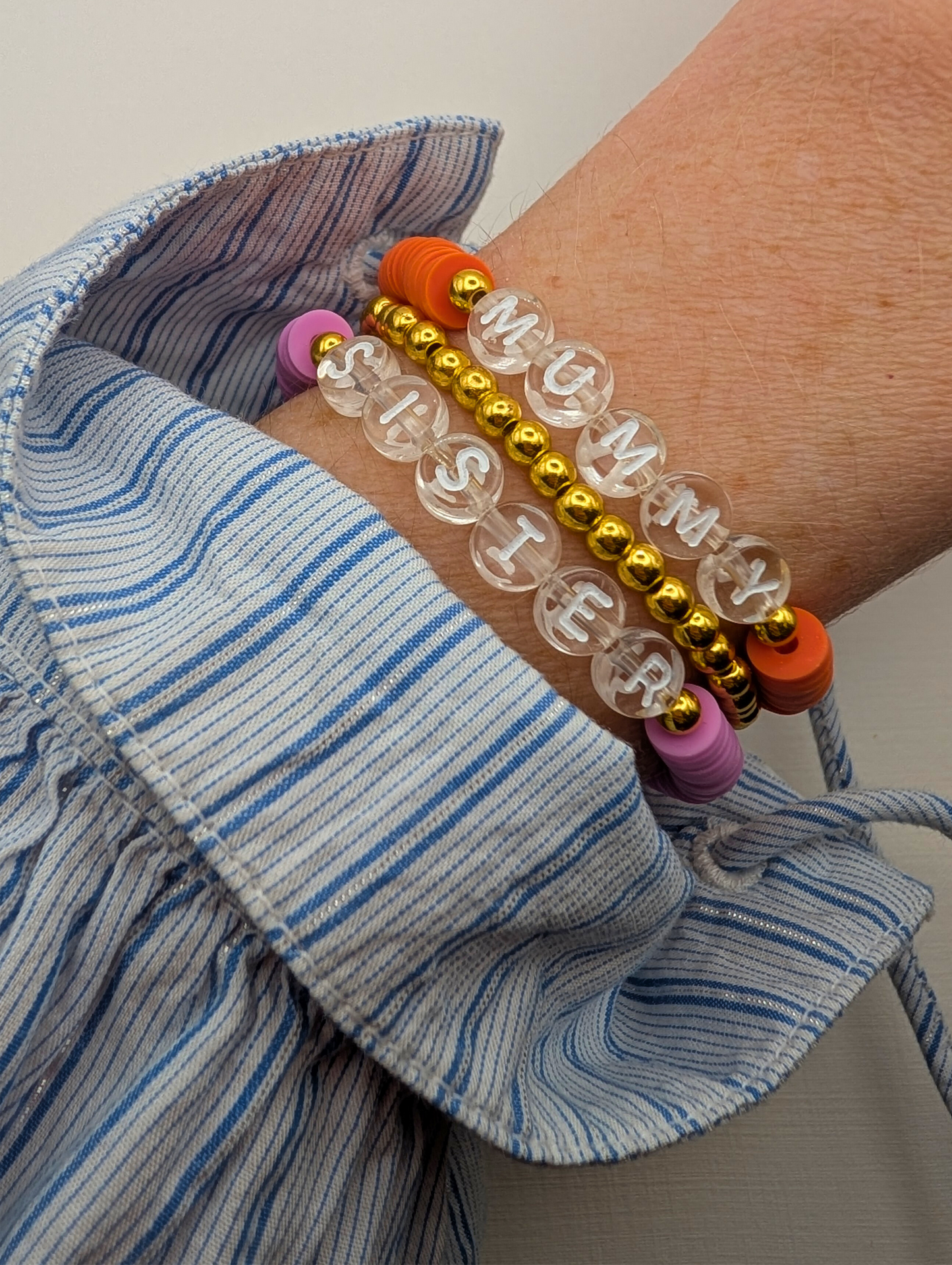 Personalised Transparent Letter Bead Bracelet