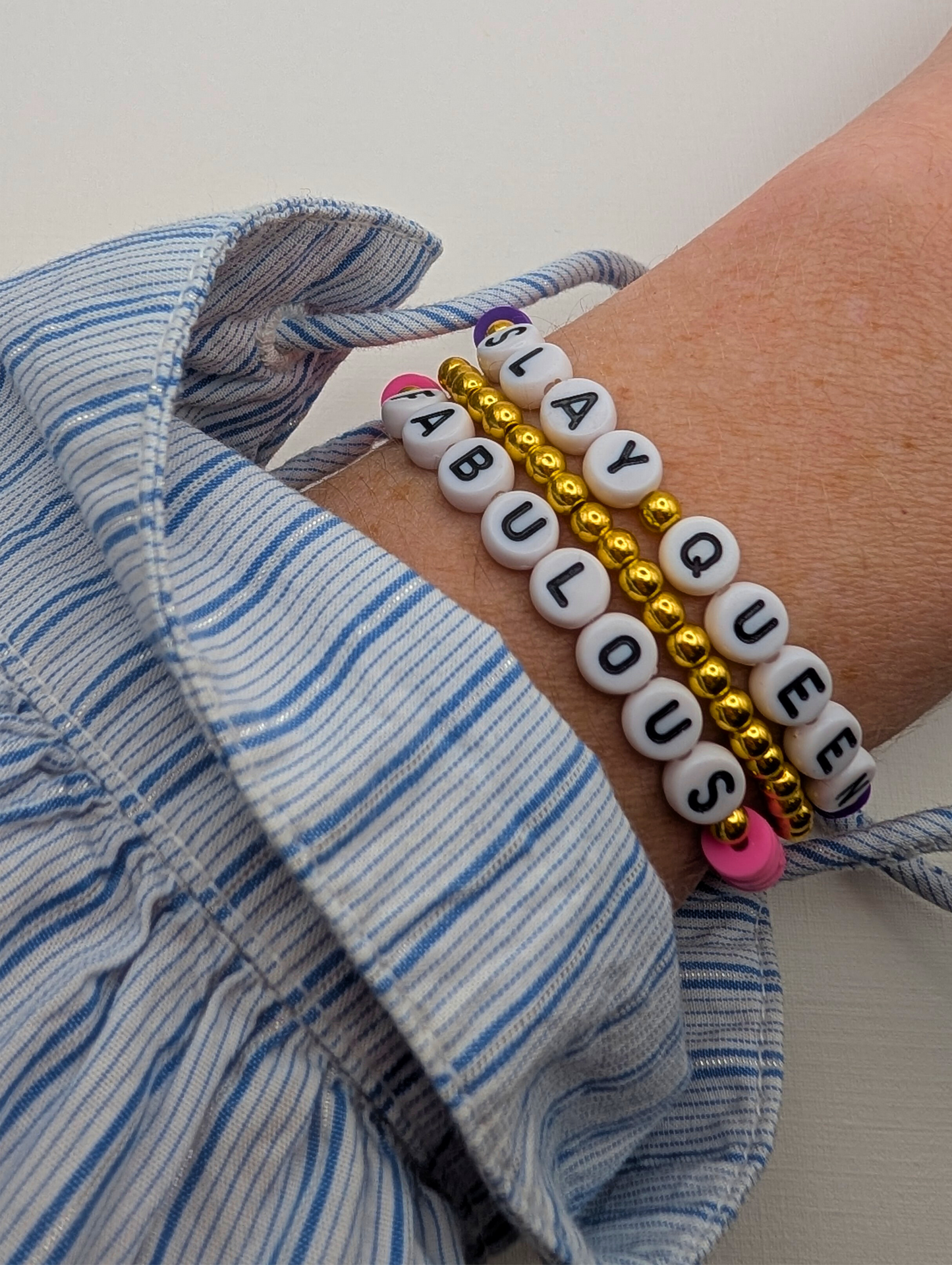 Gold Spacer Bead Stacking Bracelet