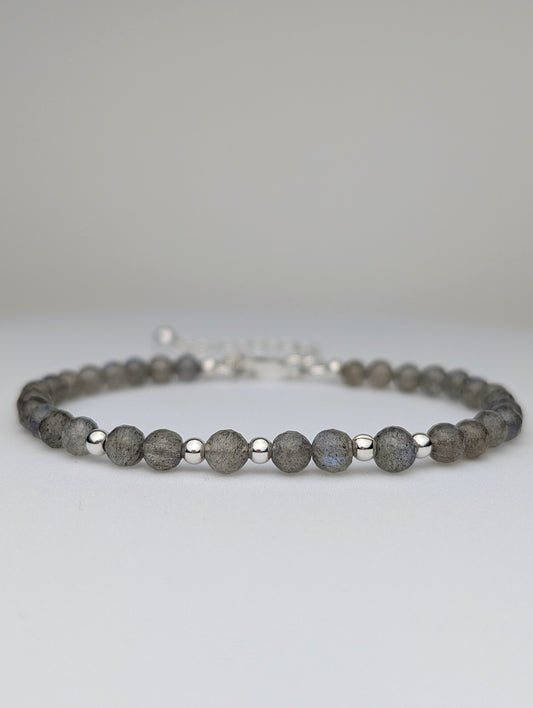 Labradorite & Sterling Silver Beaded Bracelet