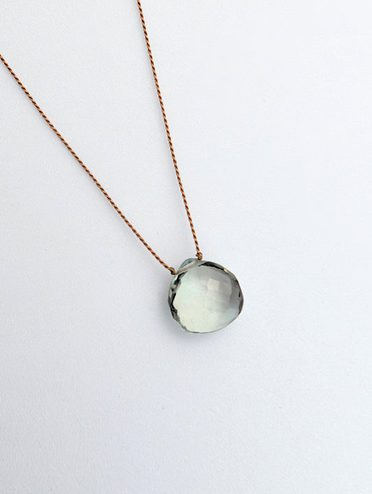 Green Amethyst Silk Cord Necklace