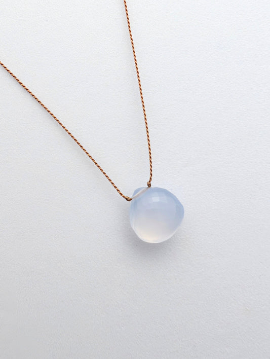 Chalcedony Silk Cord Necklace