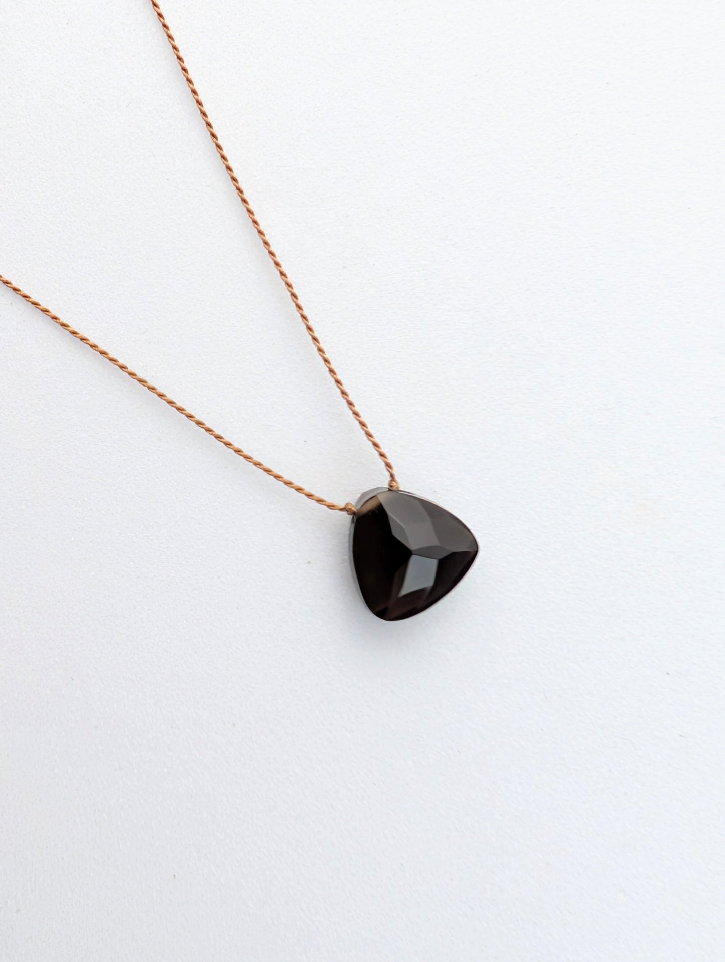 Smoky Quartz Silk Cord Necklace