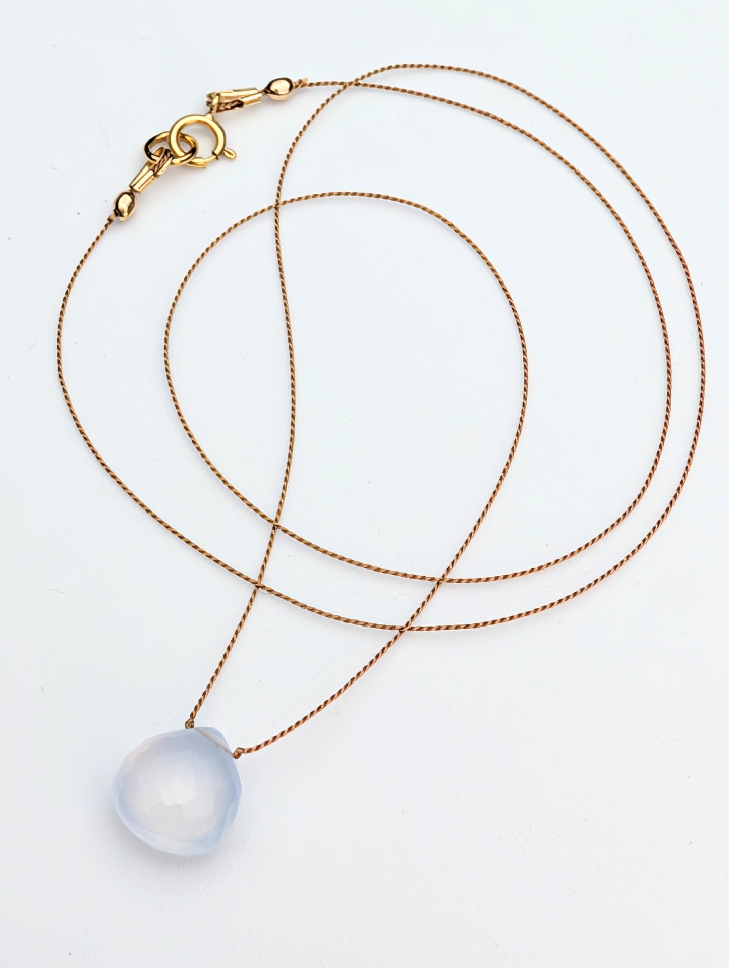 Chalcedony Silk Cord Necklace