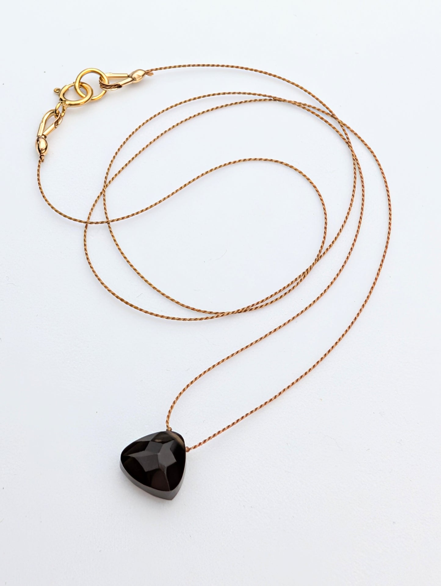 Smoky Quartz Silk Cord Necklace