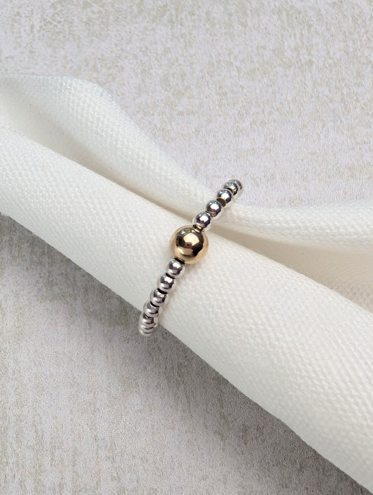 Gold Ball Stacking Ring