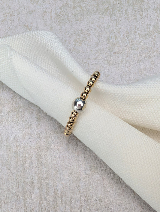 Silver Ball Stacking Ring